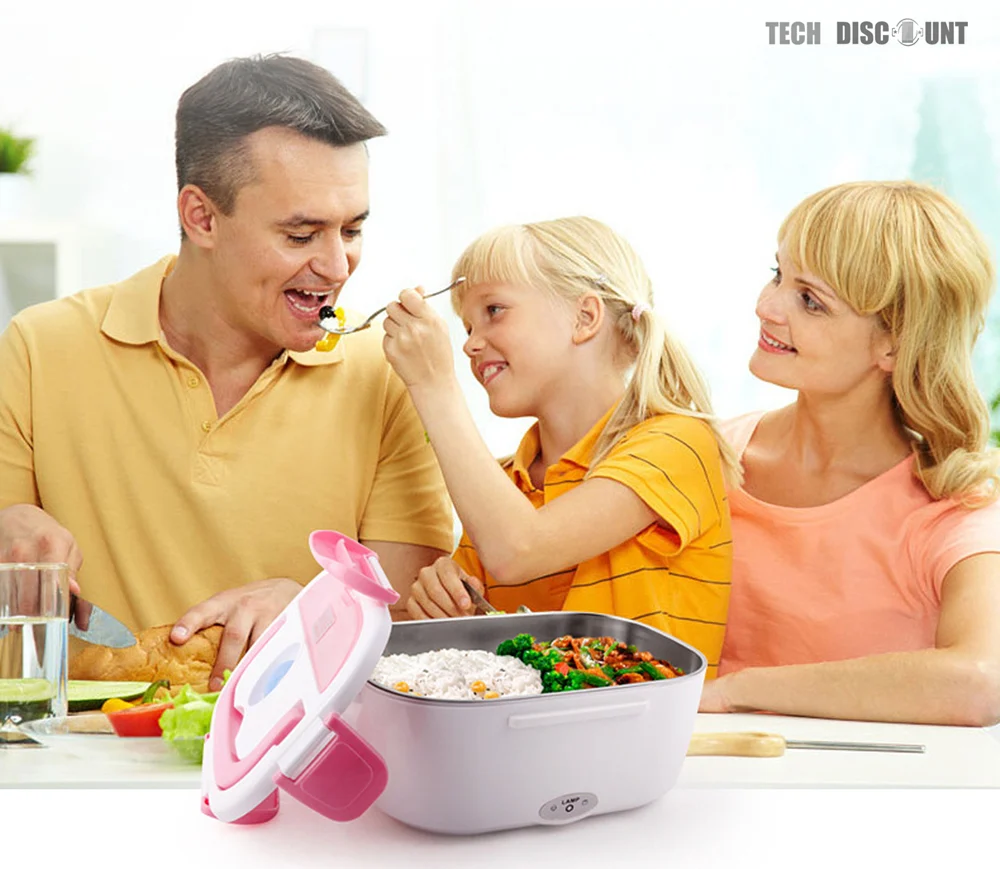 TD® Isolation thermique électrique chauffage boîte à lunch voiture deux en un double usage appareils de cuisine en acier i...