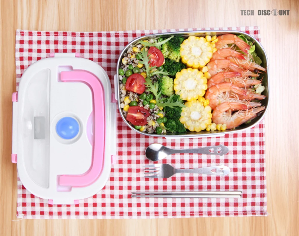 TD® Isolation thermique électrique chauffage boîte à lunch voiture deux en un double usage appareils de cuisine en acier i...