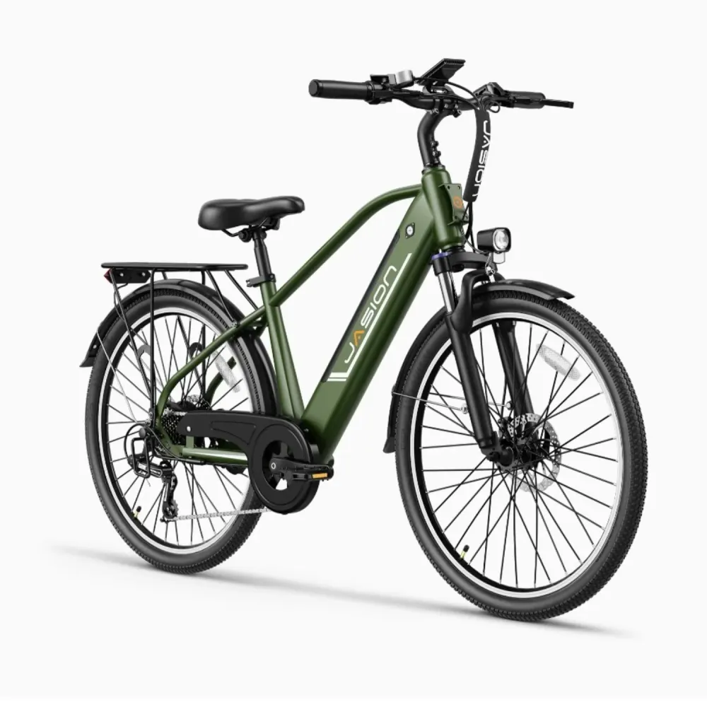 Vélo Électrique JASION EB5 Roamer - Moteur 500W Batterie 48V10AH Pneus De 26 Pouces Freins à Disque - Vert