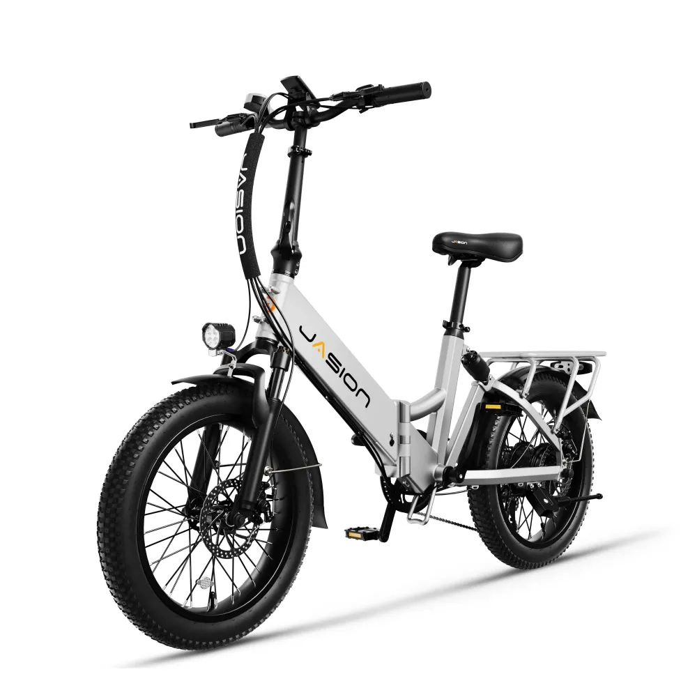 Vélo Électrique JASION EB7 st - Moteur 500W Batterie 48V10AH Pneus De 20 Pouces Freins à Disque - Blanc