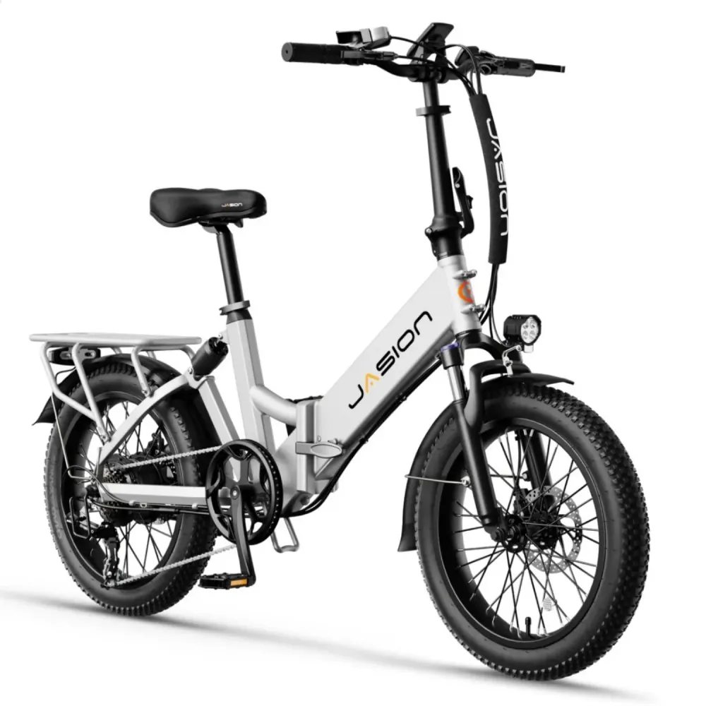 Vélo Électrique JASION EB7 st - Moteur 500W Batterie 48V10AH Pneus De 20 Pouces Freins à Disque - Blanc