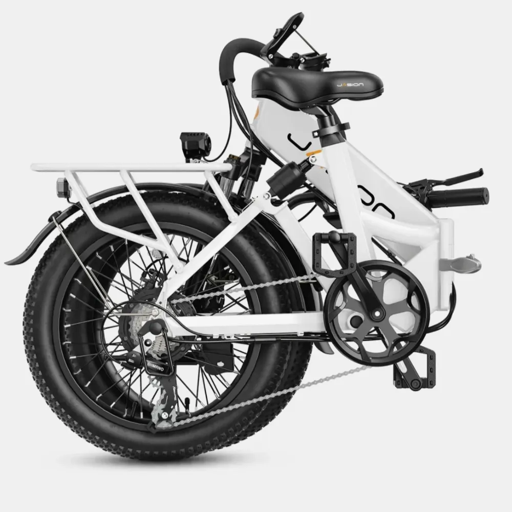 Vélo Électrique JASION EB7 st - Moteur 500W Batterie 48V10AH Pneus De 20 Pouces Freins à Disque - Blanc
