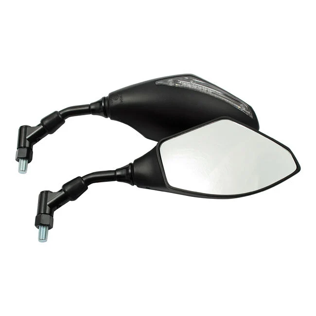Jeu de rétroviseurs moto Wrapp avec clignotants Noir M10