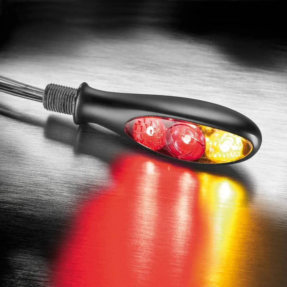 Kellermann Micro S DF Dark 3 en 1 Mini LED Feu arrière / Clignotant moto