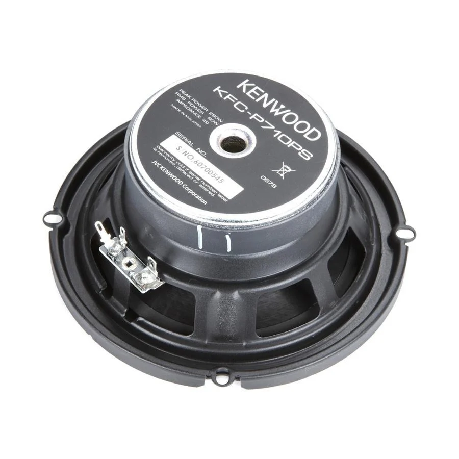 Kenwood KFC-P710PS Haut-Parleurs et Tweeters à Composant de 6,5 po, Pour Voiture, Noir