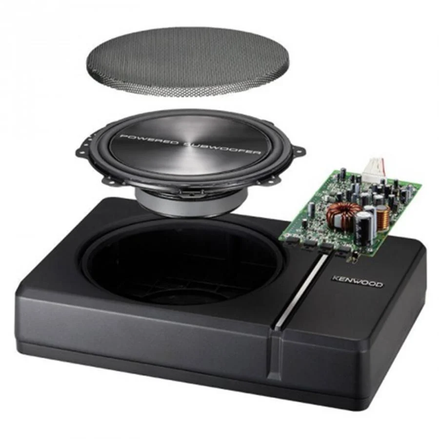 Kenwood KSC-PSW8 Boîtier de Subwoofer à Alimentation 8 po, Pour Voiture, Noir