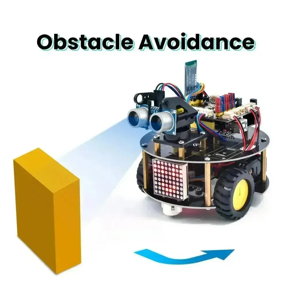 Keyestudio Petite Tortue Robot Voiture Intelligente V3.0 pour Arduino Kit Robot Programmable STEM