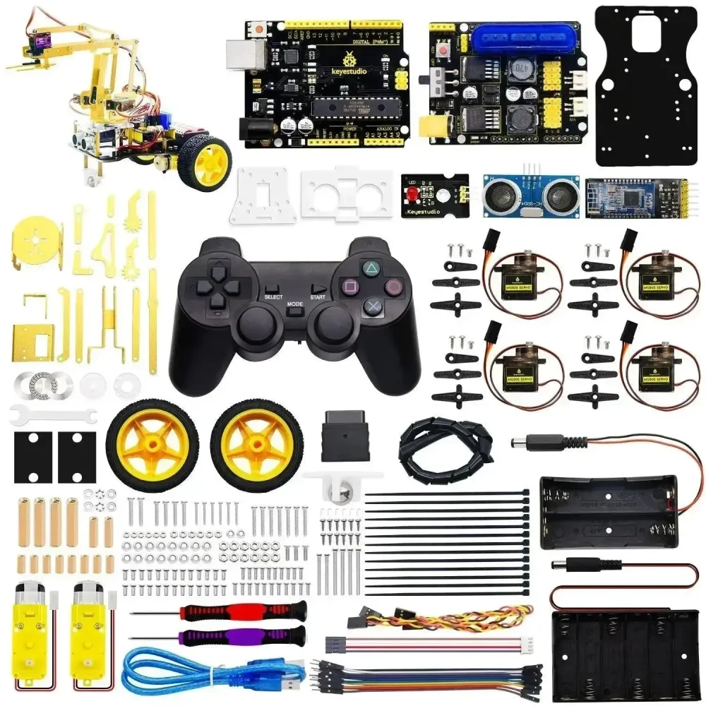 Kit de démarrage d'apprentissage voiture robot bras mécanique 4DOF KeyeStudio