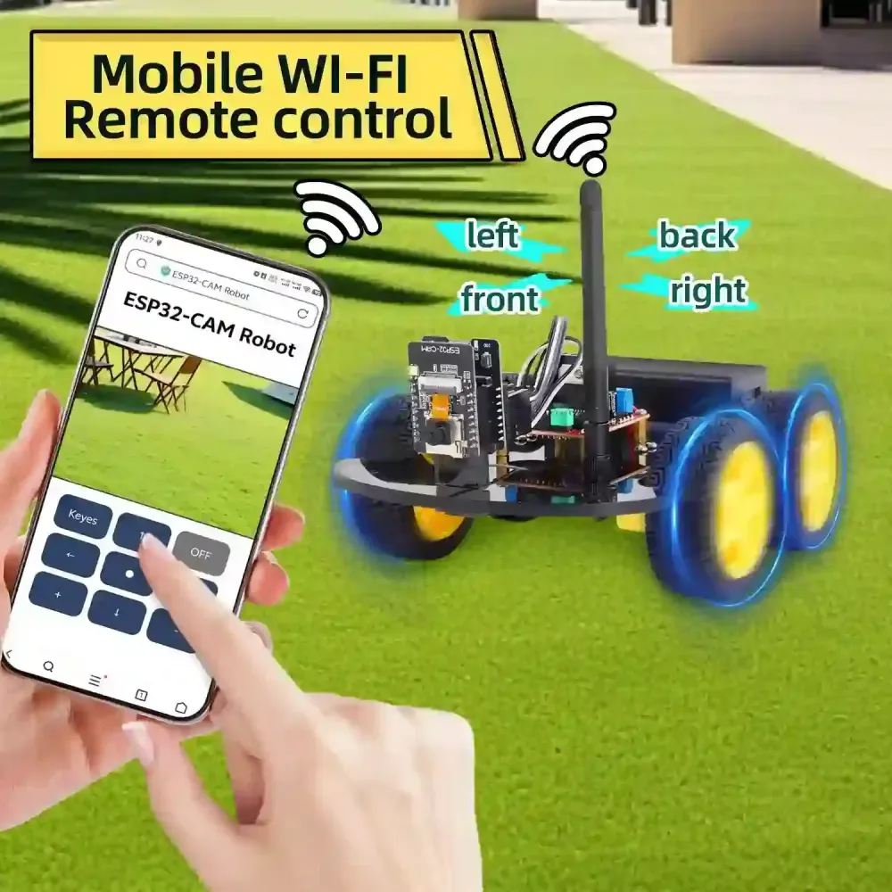 Robot voiture de surveillance caméra KeyeStudio ESP32 Cam 4WD