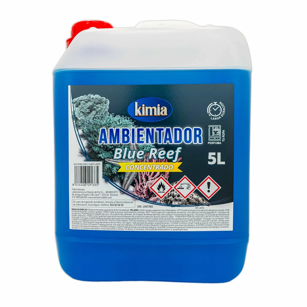 KIMIA | Pack Diffuseur Concentré pour la Maison | Bidon + Atomiseur | Parfum Récif Bleu | Désodorisant Idéal pour la Maiso...