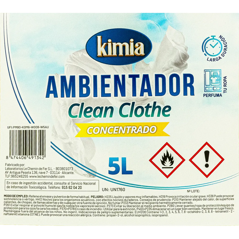 KIMIA | Pack Diffuseur d'Ambiance Concentré | Bouteille + Vaporisateur | Parfum Linge Propre | Désodorisant Idéal pour la...
