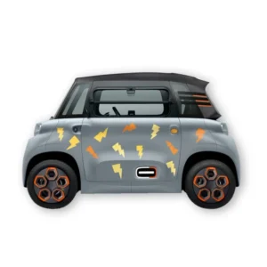KIT 24 AUTOCOLLANTS DECO "ECLAIRS" POUR VOITURE SANS PERMIS ABS