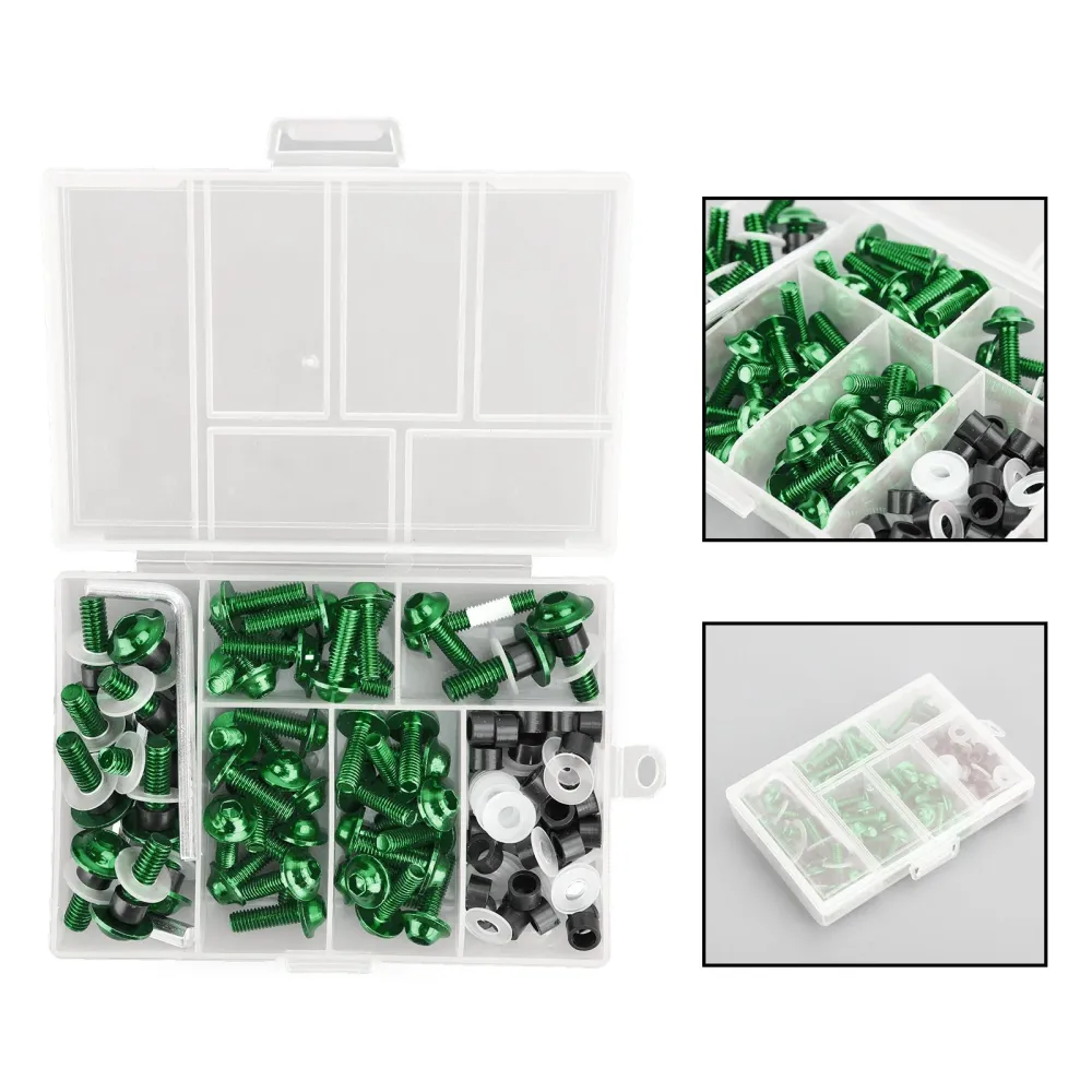 Kit de boulons à vis à Clip de fixation 158x, carénage de pare-brise de moto de sport, vert générique