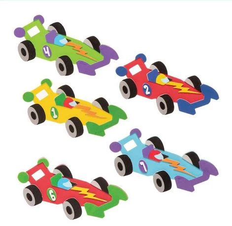Kit de bricolage voiture de course, aimants de décoration, pack de 8