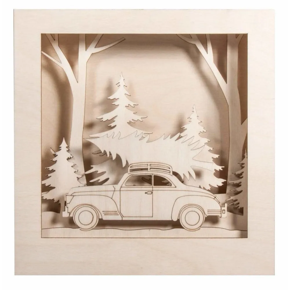 Kit cadre bricolage avec motif 3d, voiture 30x30x6,6cm 14 pièces 46307000