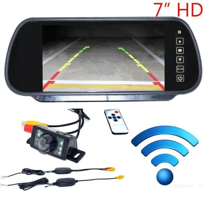 TD® Kit de Caméra de Recul Sans fil voiture Bus Camion vue arrière kit 7" moniteur LCD + Infra Rouge caméra de vision arrière