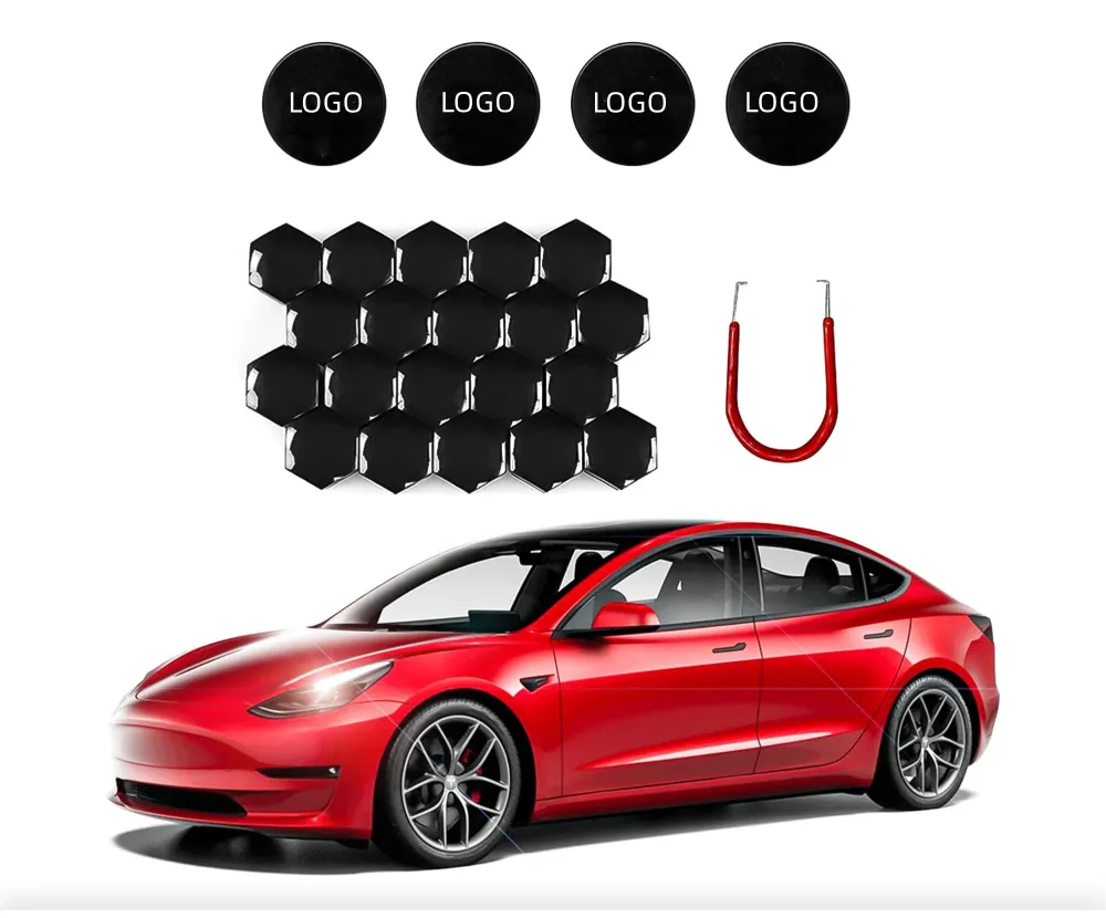 Kit de capuchon de roue Kit Cent Cape-coince couvercle de noix pour les accessoires de voiture modèle 3/y/s/x