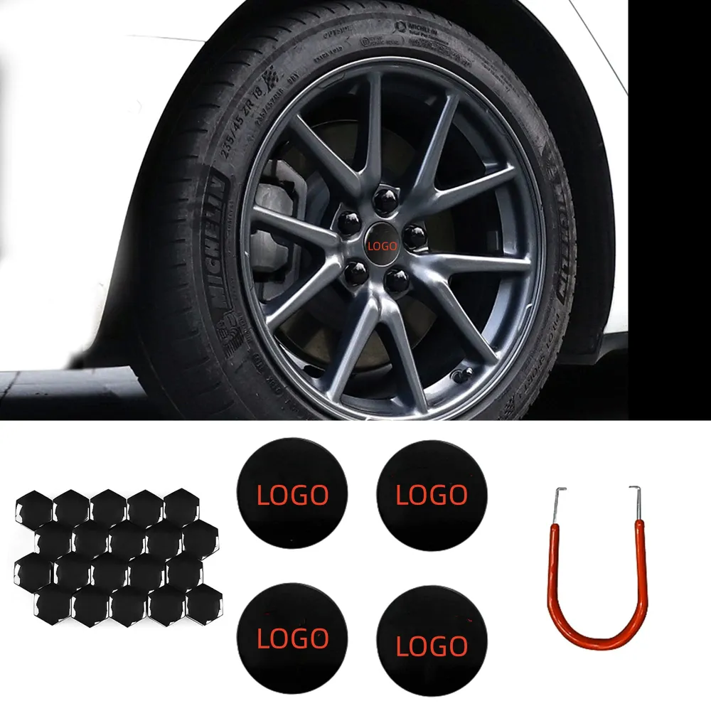Kit de capuchon de roue Kit Cent Cape-coince couvercle de noix pour les accessoires de voiture modèle 3/y/s/x