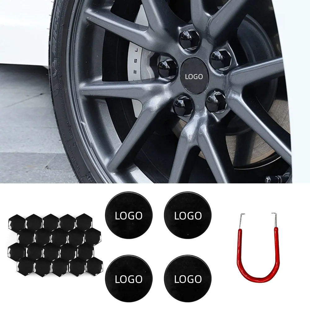 Kit de capuchon de roue Kit Cent Cape-coince couvercle de noix pour les accessoires de voiture modèle 3/y/s/x