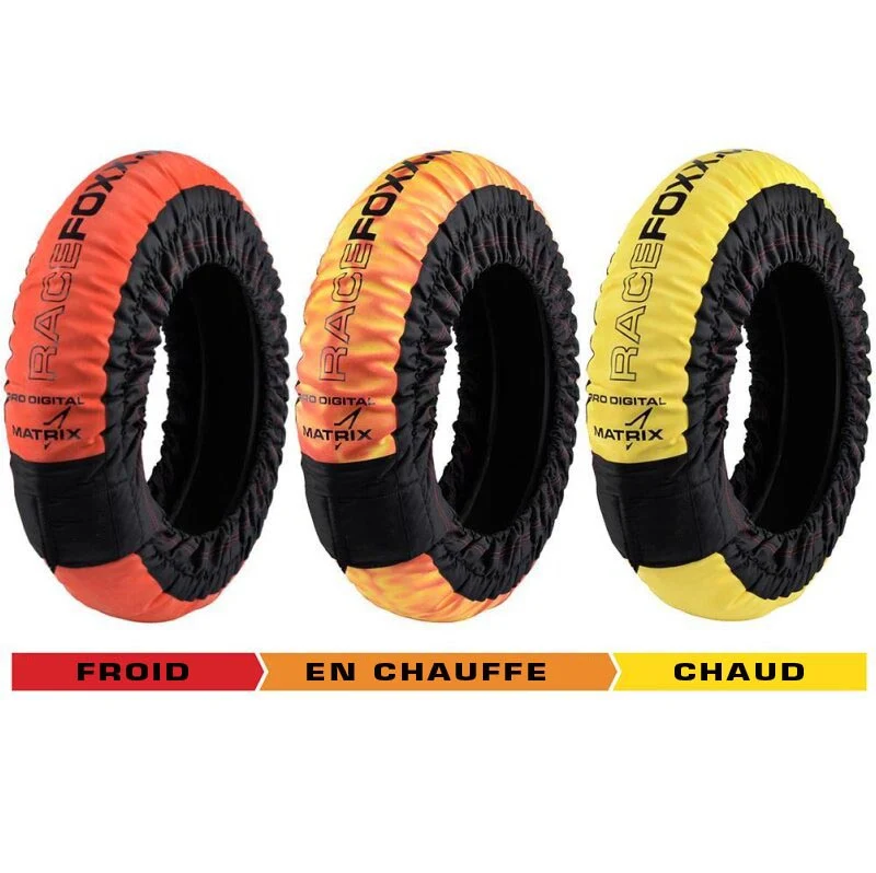 Kit de 2 couvertures chauffantes pour pneus de moto 17 pouces Matrix Basic 100 °C Superbike