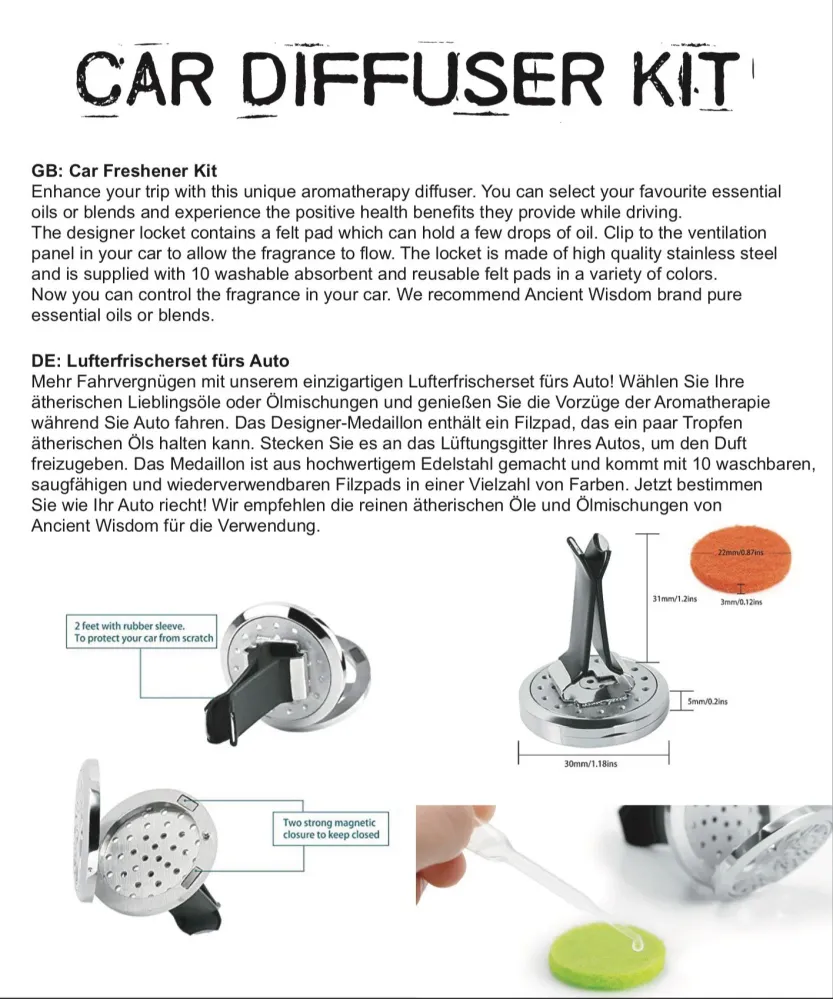 Kit diffuseur pour voiture - Hamsa - 30 mm