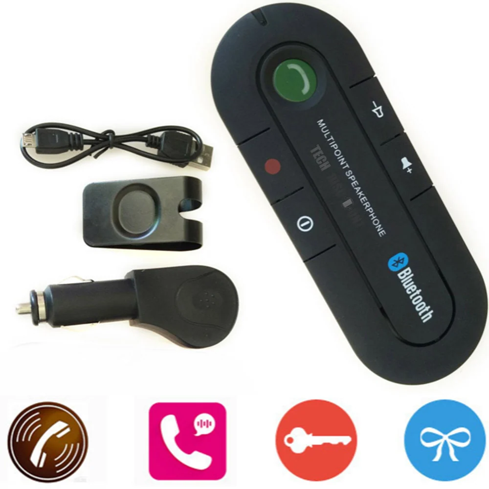 Kit main libre voiture 5w bluetooth 4.1 adaptateur usb voiture connectivité audio kit mains libres appels charge appareil...