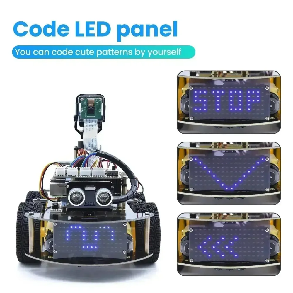 Kit Robot Voiture Intelligente Raspberry Pi + Module Caméra 5 Mégapixels