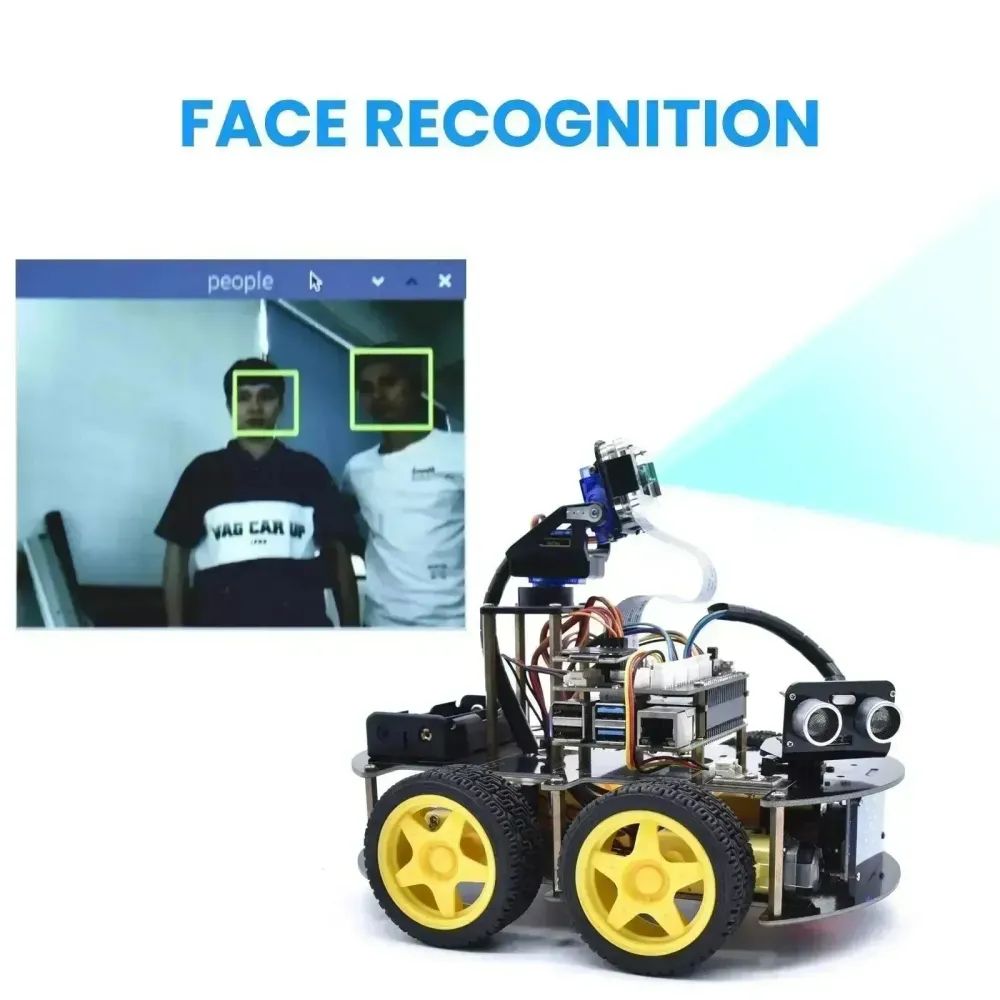 Kit Robot Voiture Intelligente Raspberry Pi + Module Caméra 5 Mégapixels