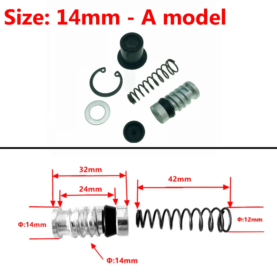 Kit Réparation Maitre Cylindre Frein Embrayage Avant Arriere Moto 14 mm NEUF