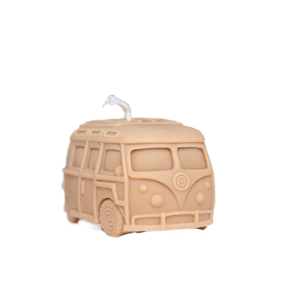 Kombi camping-car Bus bougie moule rétro italien Vintage voiture bougie faisant à la main maison décorative ornement Silic...