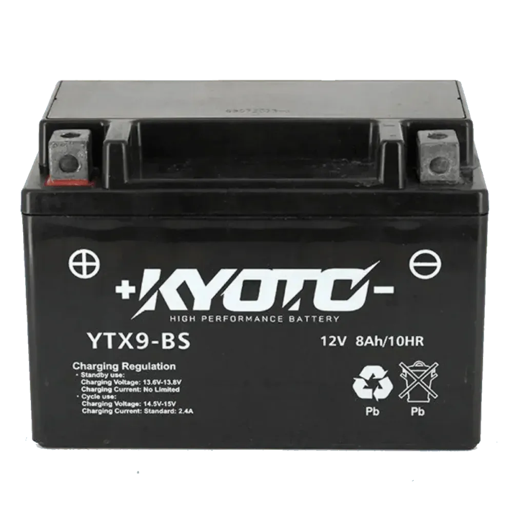Batterie Moto KYOTO YTX9-BS 12V 8Ah AGM – Sans Entretien Prête à l'Emploi