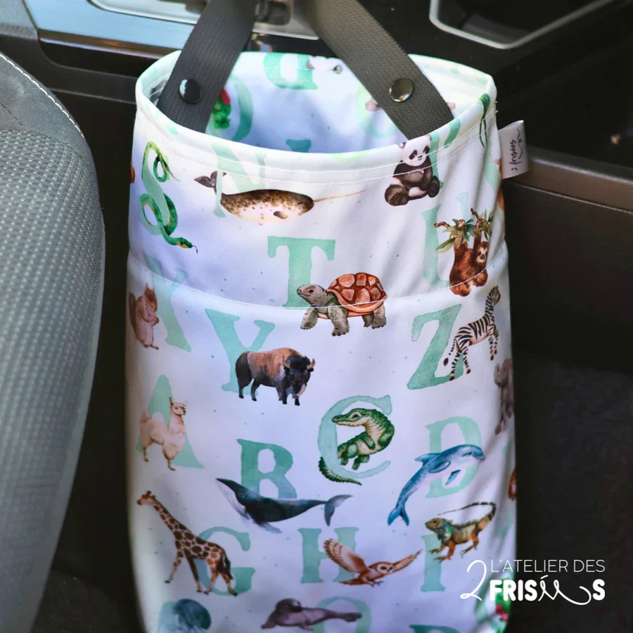Poubelle De Voiture L’ABCdaire Animalier (Vert) L’atelier des 2 frisées