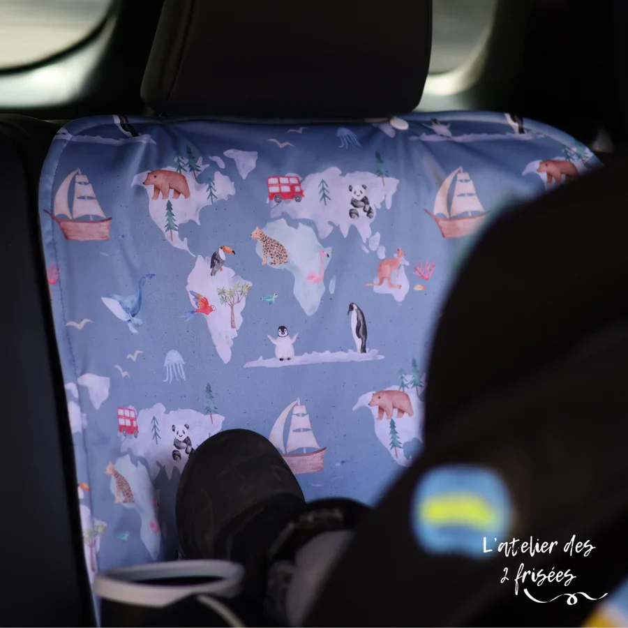Protège-Sièges De Voiture Imperméable Évolutif Ouverture Sur Le Monde L’atelier des 2 frisées