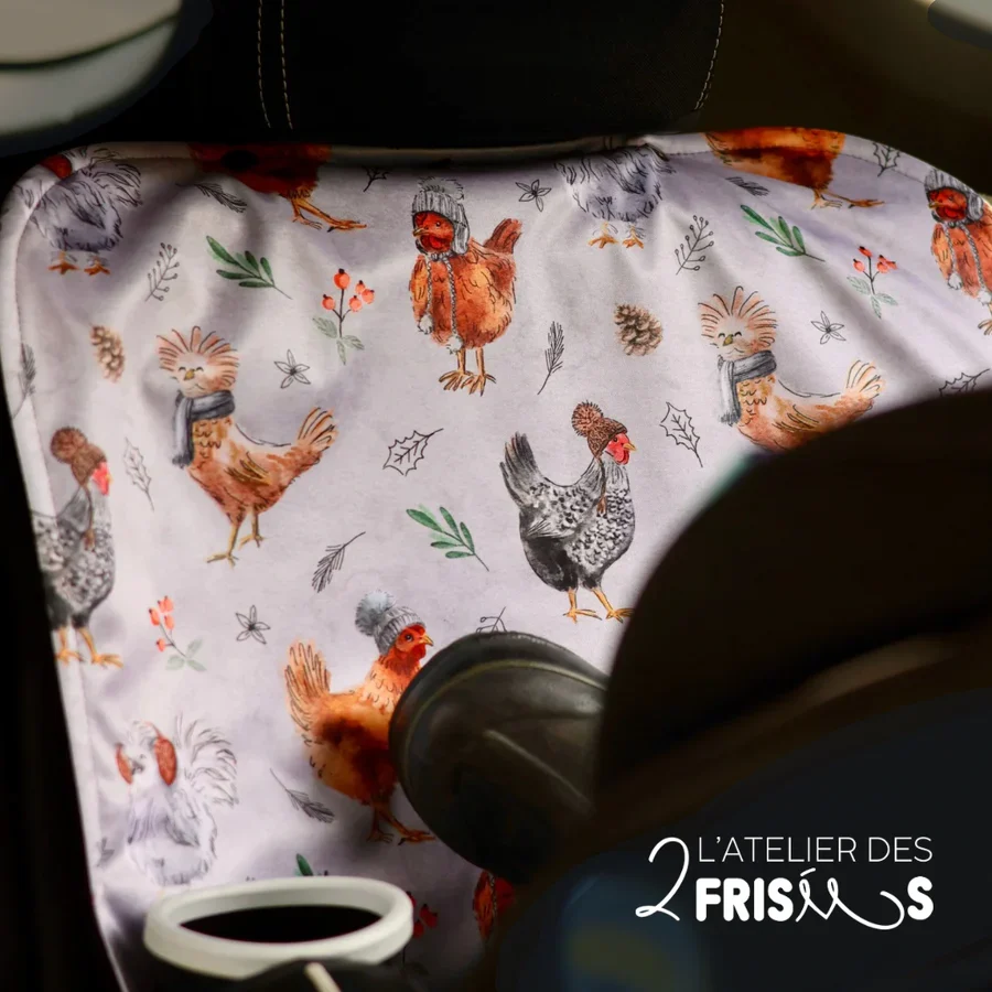 Protège-Sièges De Voiture Imperméable Évolutif Petites Poules Frileuses L’atelier des 2 frisées