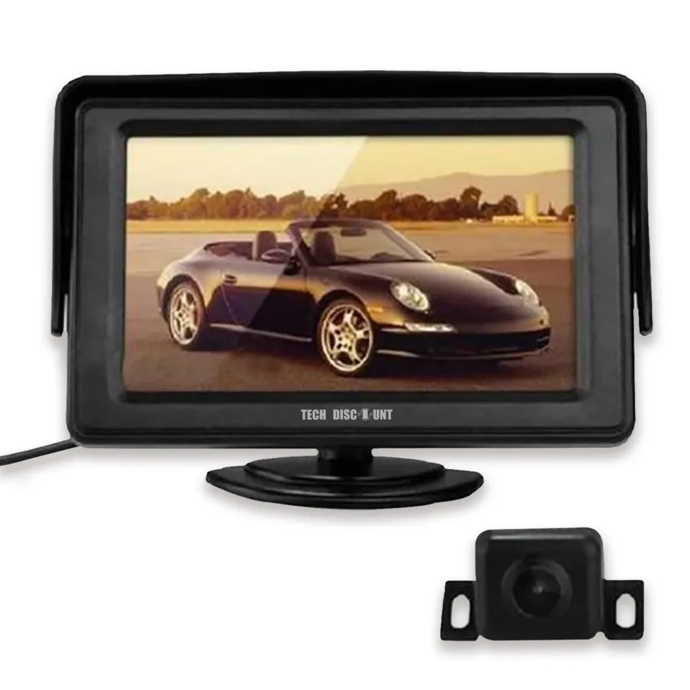 TD® 4.3" LCD Ecran Moniteur + de pour Voiture caméra,Ajouter un câble vidéo de 10 m