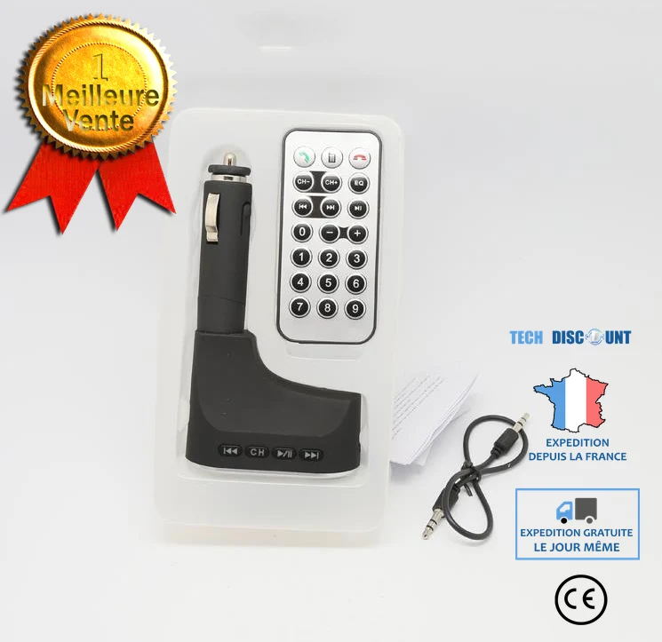 TD® LCD sans fil Kit de voiture Bluetooth MP3 FM Transmetteur Modulator à distance SD USB