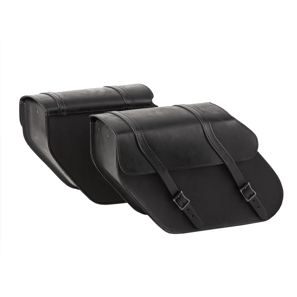 Ledrie Ensemble de sacoches rigides renforcées en cuir pour moto, 24 litres