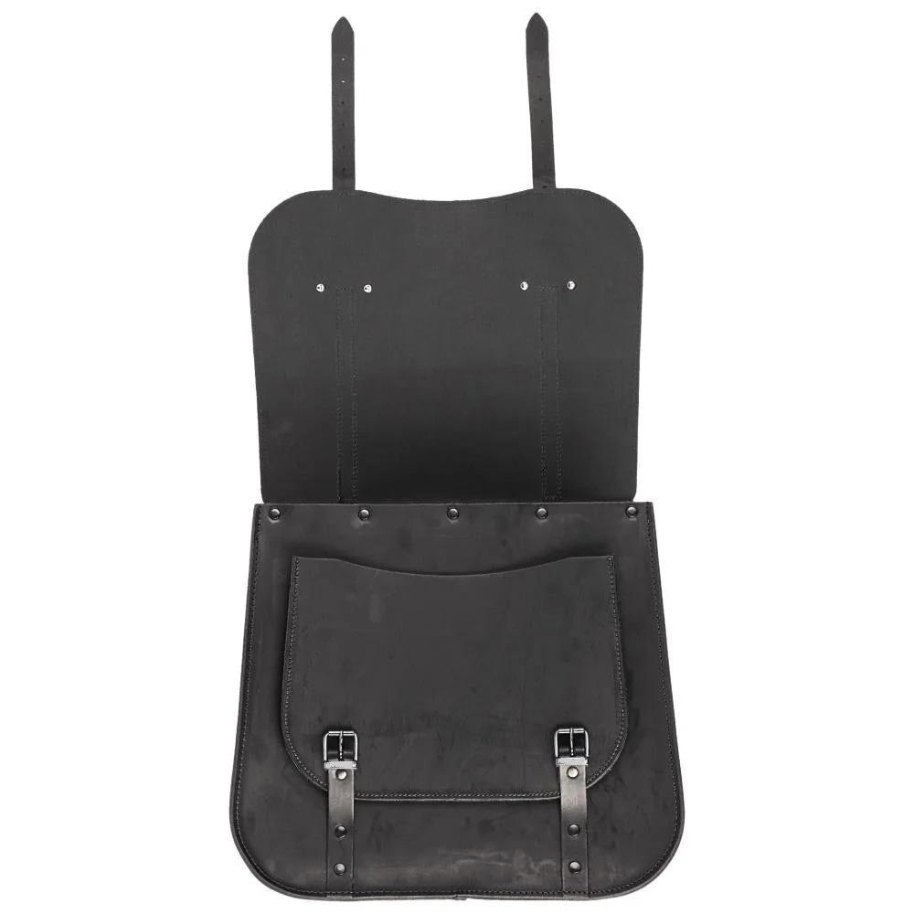 Ledrie Sacoche de moto classique en cuir 30 L