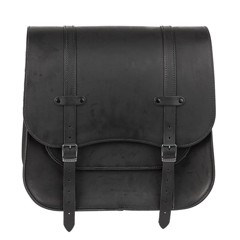 Ledrie Sacoche de moto classique en cuir 30 L