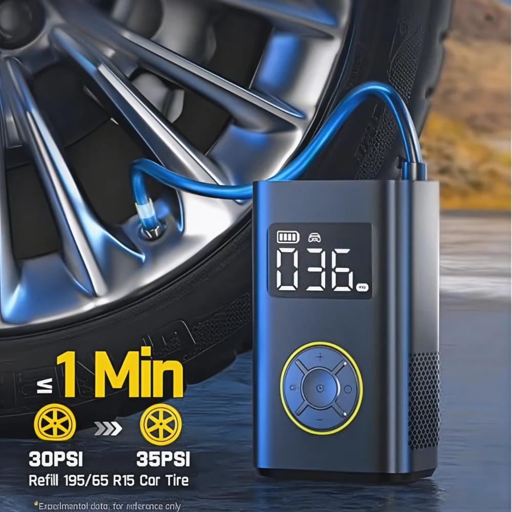 Compresseur d'air portable, coffret cadeau, pompe à pneus pour voiture et vélo Linvora
