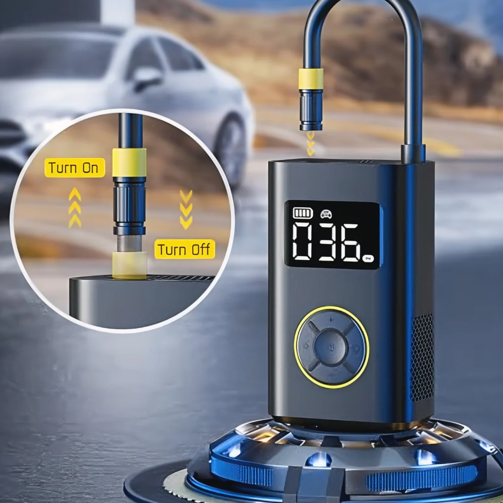 Compresseur d'air portable, coffret cadeau, pompe à pneus pour voiture et vélo Linvora