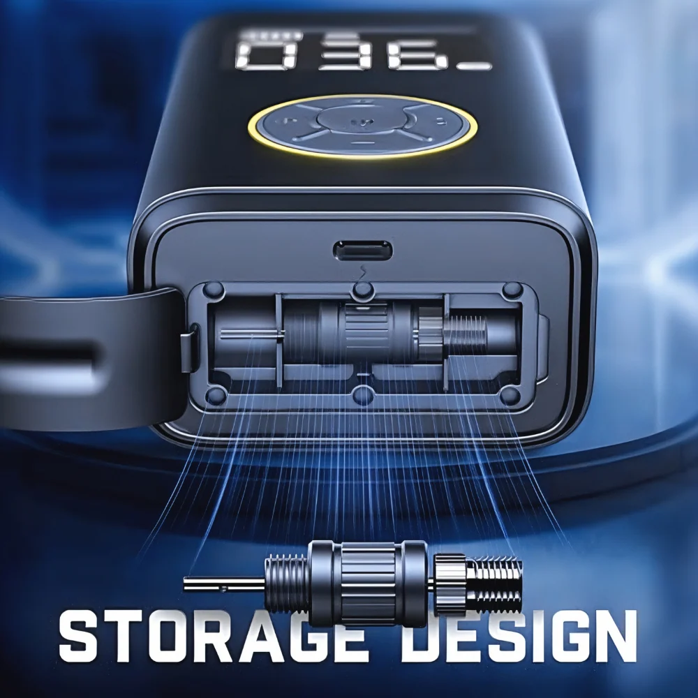 Compresseur d'air portable, coffret cadeau, pompe à pneus pour voiture et vélo Linvora