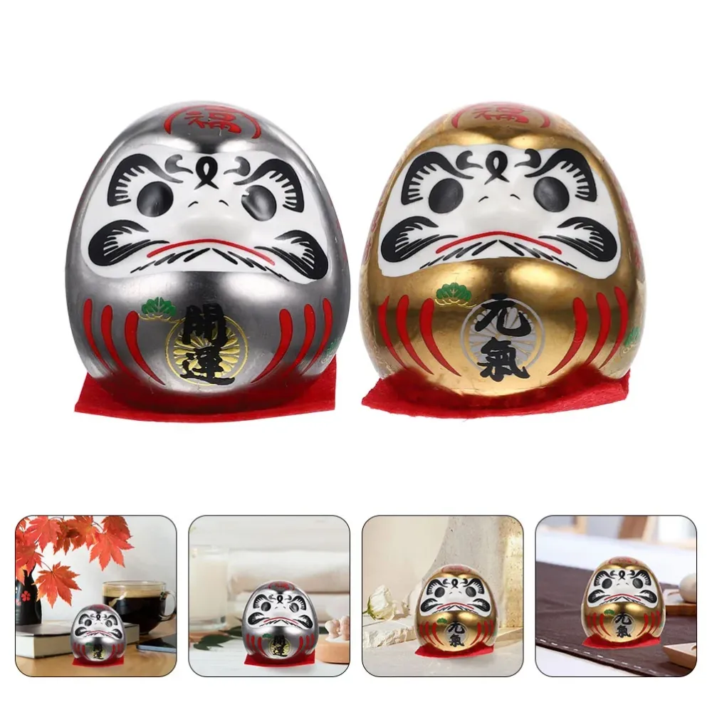 Lot de 2 figurines décoratives Dharma pour intérieur de voiture, pour gobelet asiatique