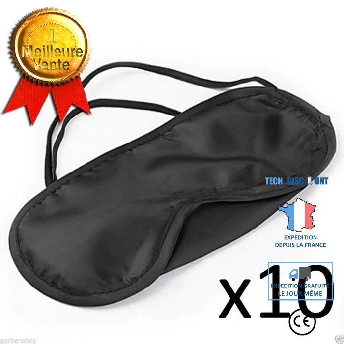 TD® Lot de 10 masques de relaxation de voyage avion bus voiture relaxation sommeil matériau doux repos de long voyage couv...