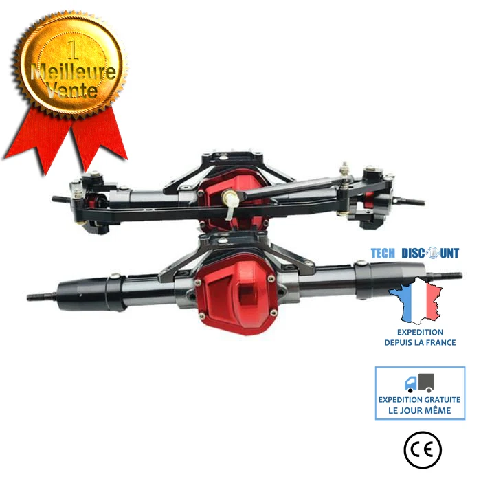 TD® Lot de 2 Pièce détachée Voiture 1-10 RC Accessoire alliage avant et arrière essieu pour axial SCX10 D90 cr772 axe de c...