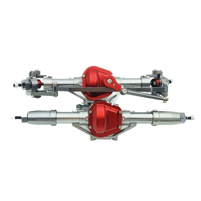 TD® Lot de 2 Pièce détachée Voiture 1-10 RC Accessoires en alliage avant et arrière de l'essieu pour Usinées axial SCX10 D...