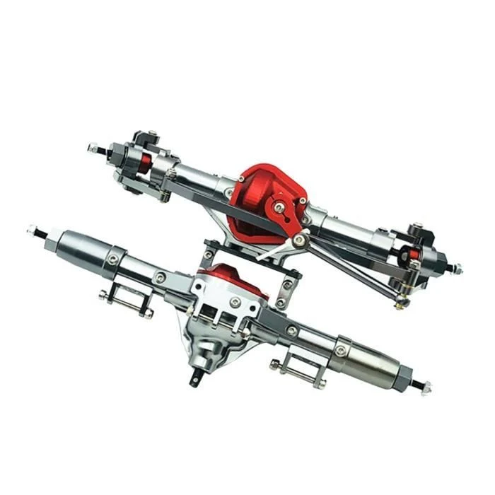 TD® Lot de 2 Pièce détachée Voiture 1-10 RC Accessoires en alliage avant et arrière de l'essieu pour Usinées axial SCX10 D...