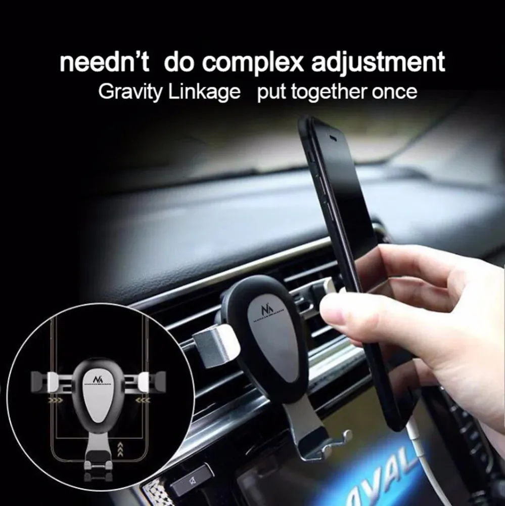 Maclean MC-324 Support de téléphone de voiture universel pour grille de ventilation gravité max. entraxe 90 mm,