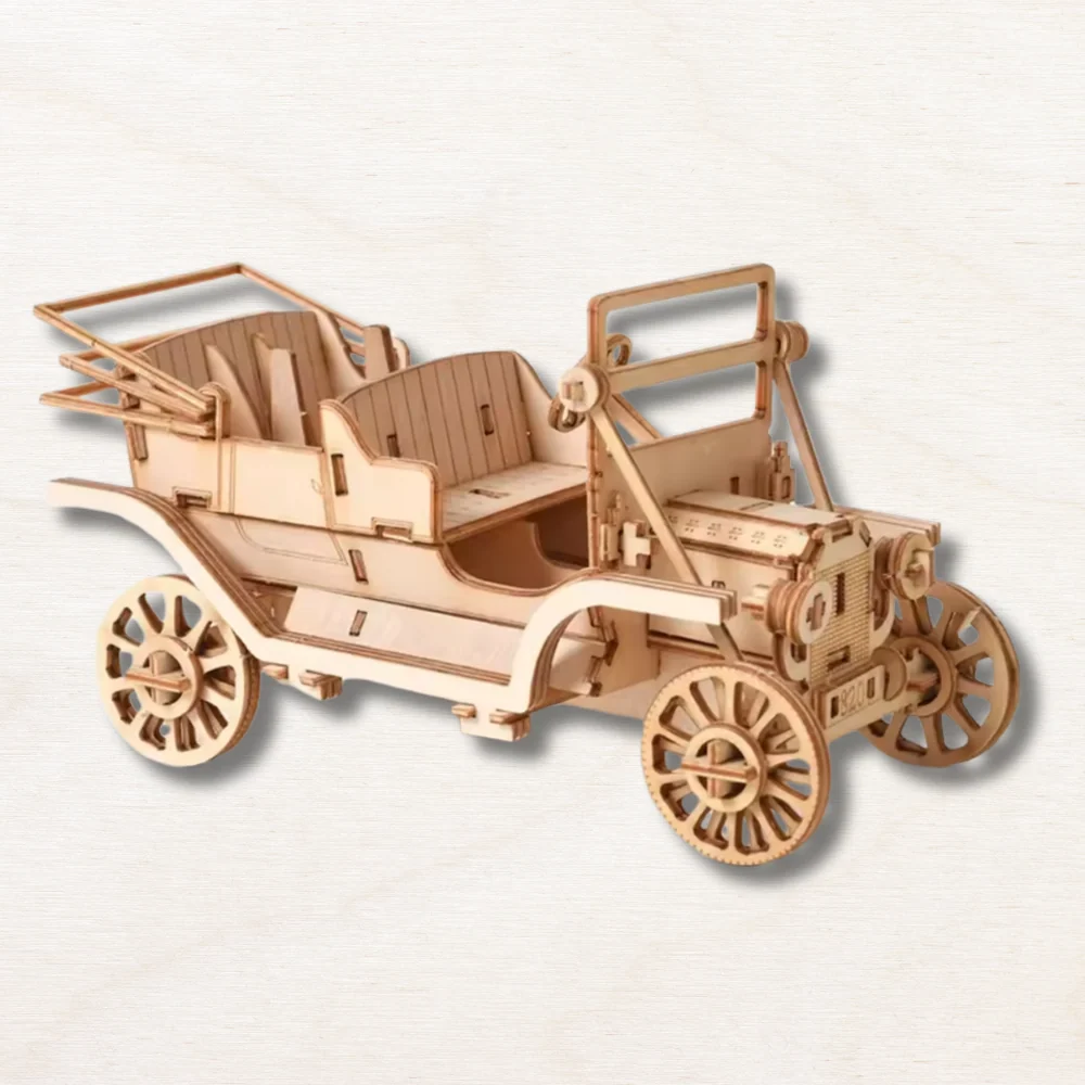 Maquette en bois voiture ancienne: torpédo