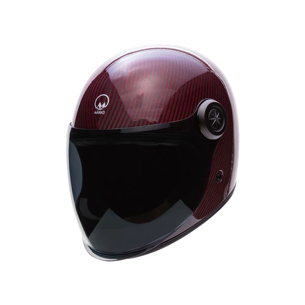 Casque intégral moto - Dark Side Carbone Bordeaux MARKO